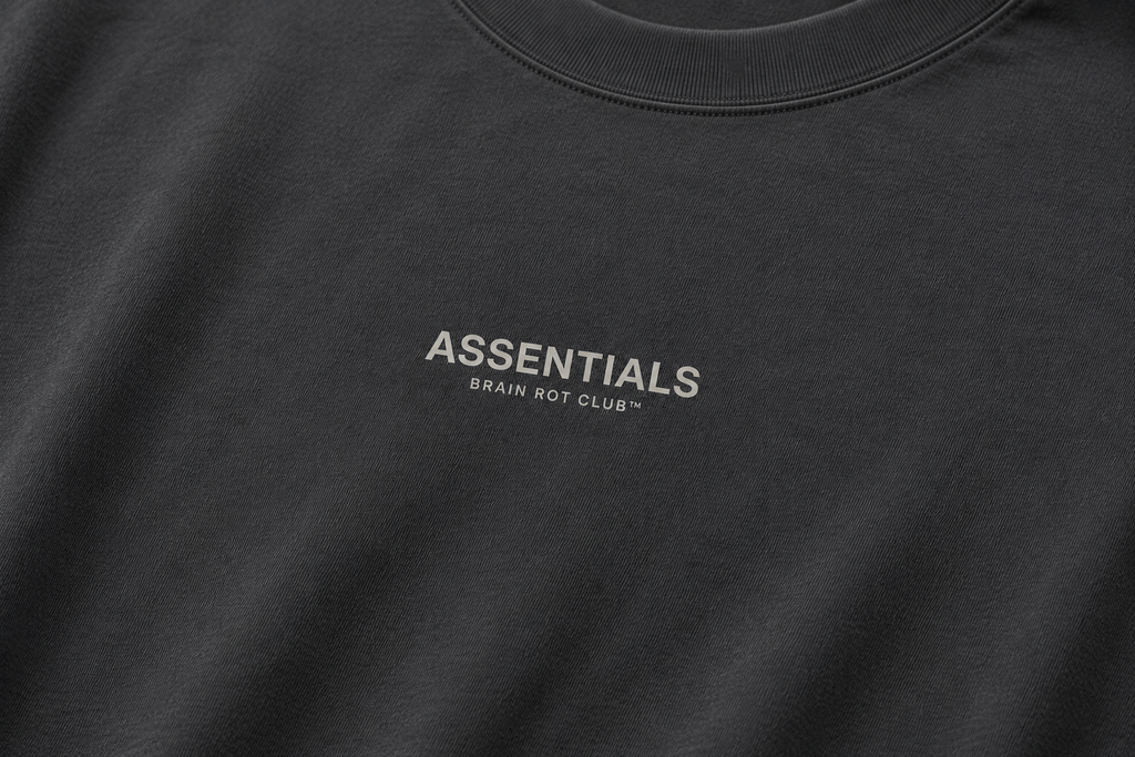 ASSENTIALS Oversized Tee — Washed Charcoal