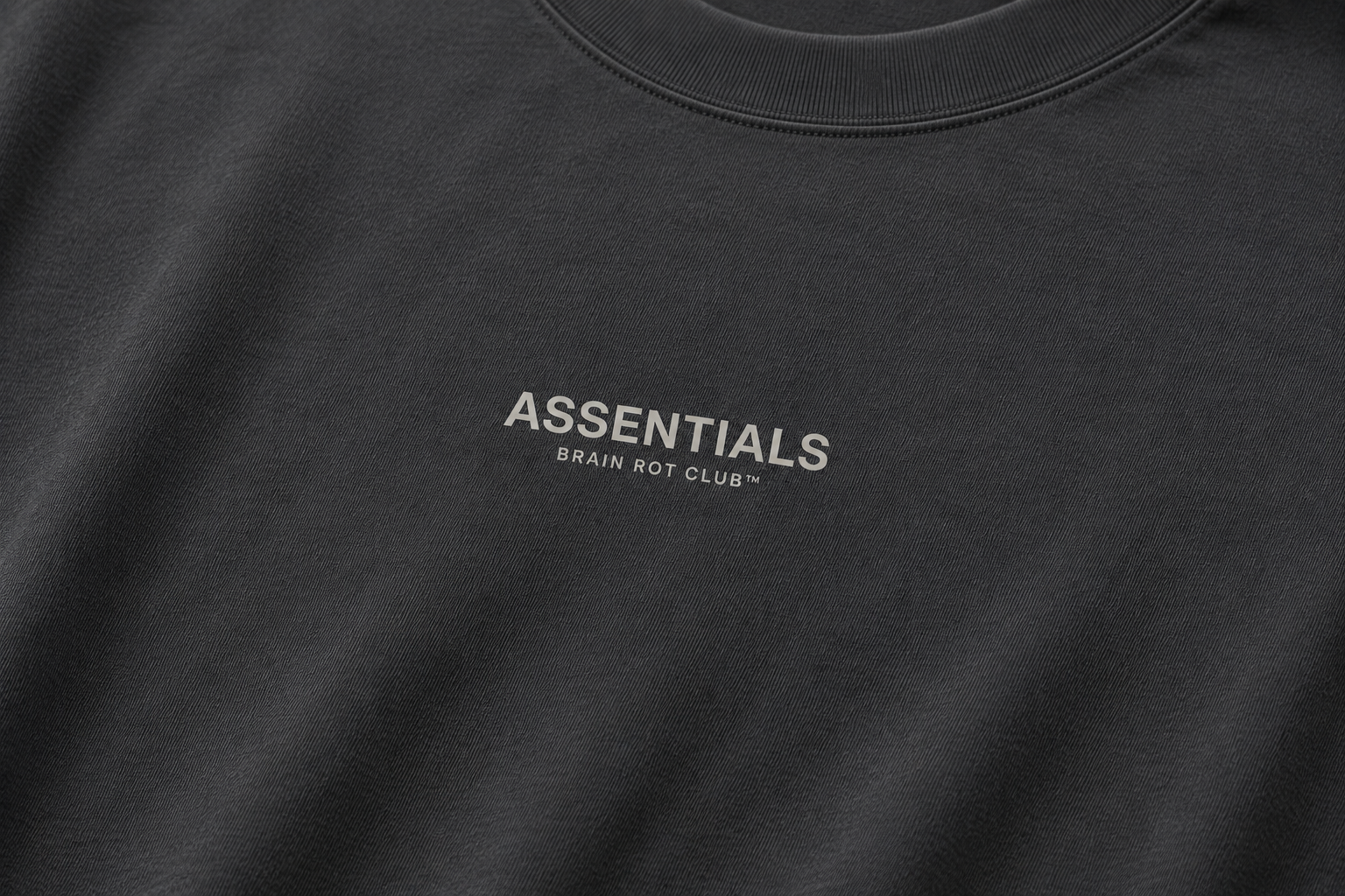ASSENTIALS Oversized Tee — Washed Charcoal