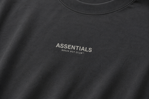 ASSENTIALS Oversized Tee — Washed Charcoal