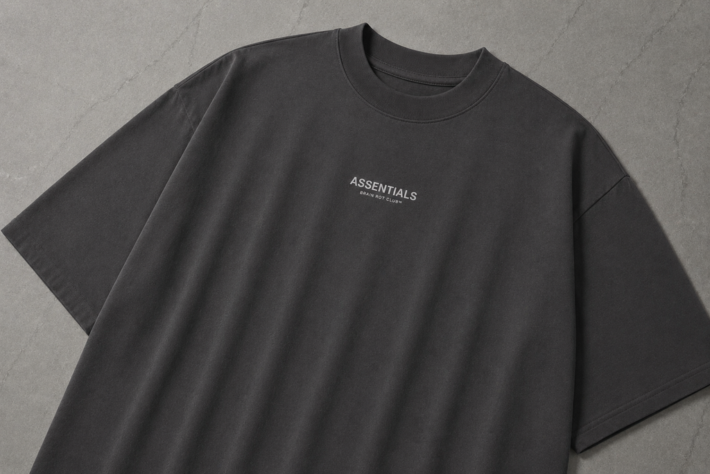 ASSENTIALS Oversized Tee — Washed Charcoal